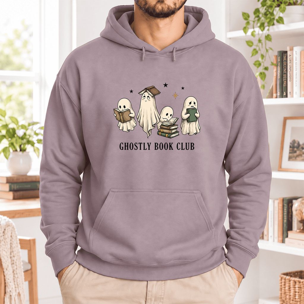 Ghostly Book Club Softstyle Hoodie | Spooky Book Lover Gift Paragon