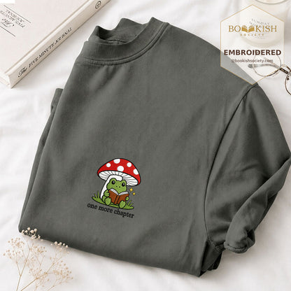 Embroidered One More Chapter Comfort Color ® T-shirt Book Lover Gift Pepper