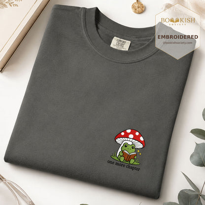 Embroidered One More Chapter Comfort Color ® T-shirt Book Lover Gift Pepper