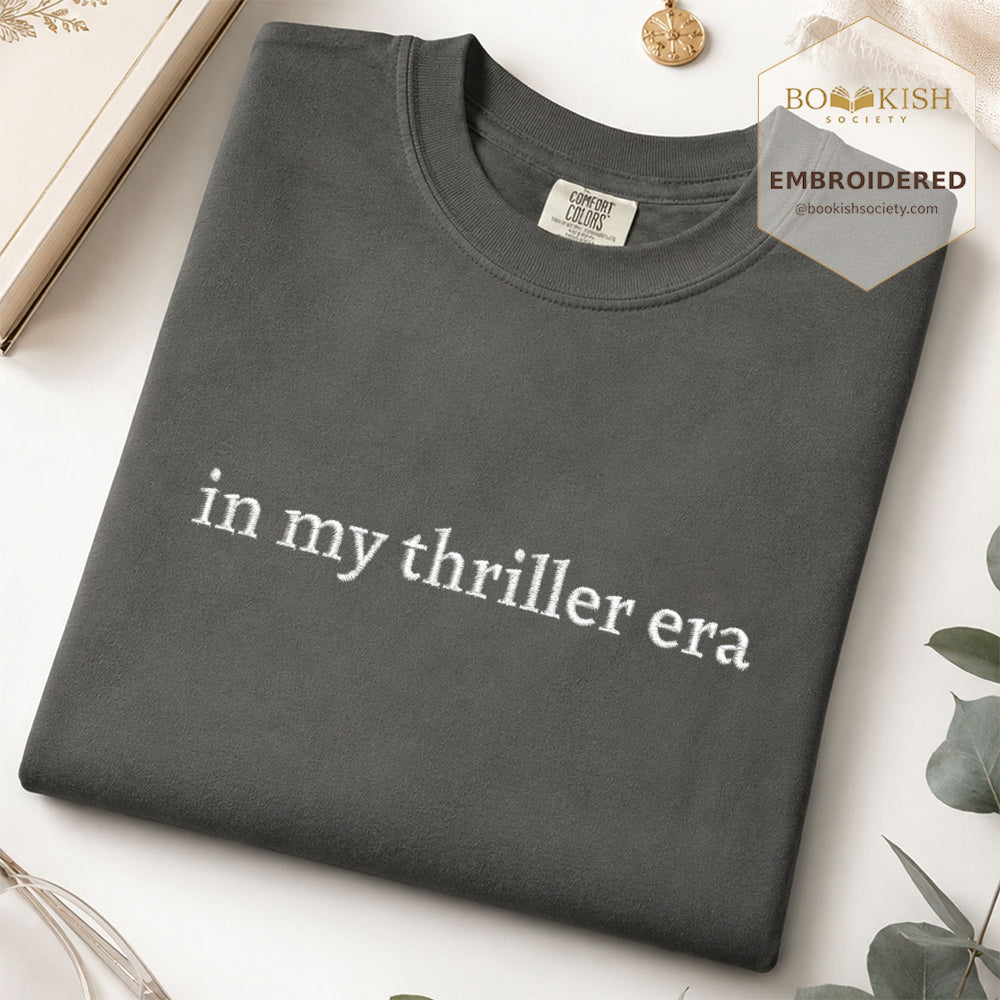 Embroidered In My Thriller Era Comfort Color ® T-shirt Book Lover Gift Pepper