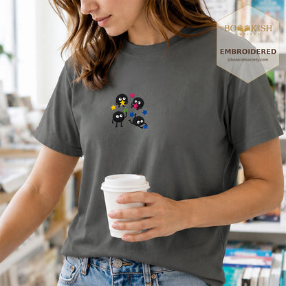 Embroidered Sprite Catching Star Candy Comfort Color ® T-shirt Book Lover Gift pepper