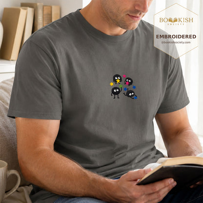 Embroidered Sprite Catching Star Candy Comfort Color ® T-shirt Book Lover Gift pepper