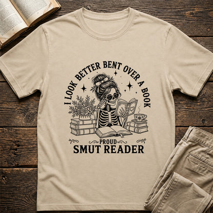 I Look Better Bend Over A Book Softstyle T-Shirt | Book Lover Gift Sand