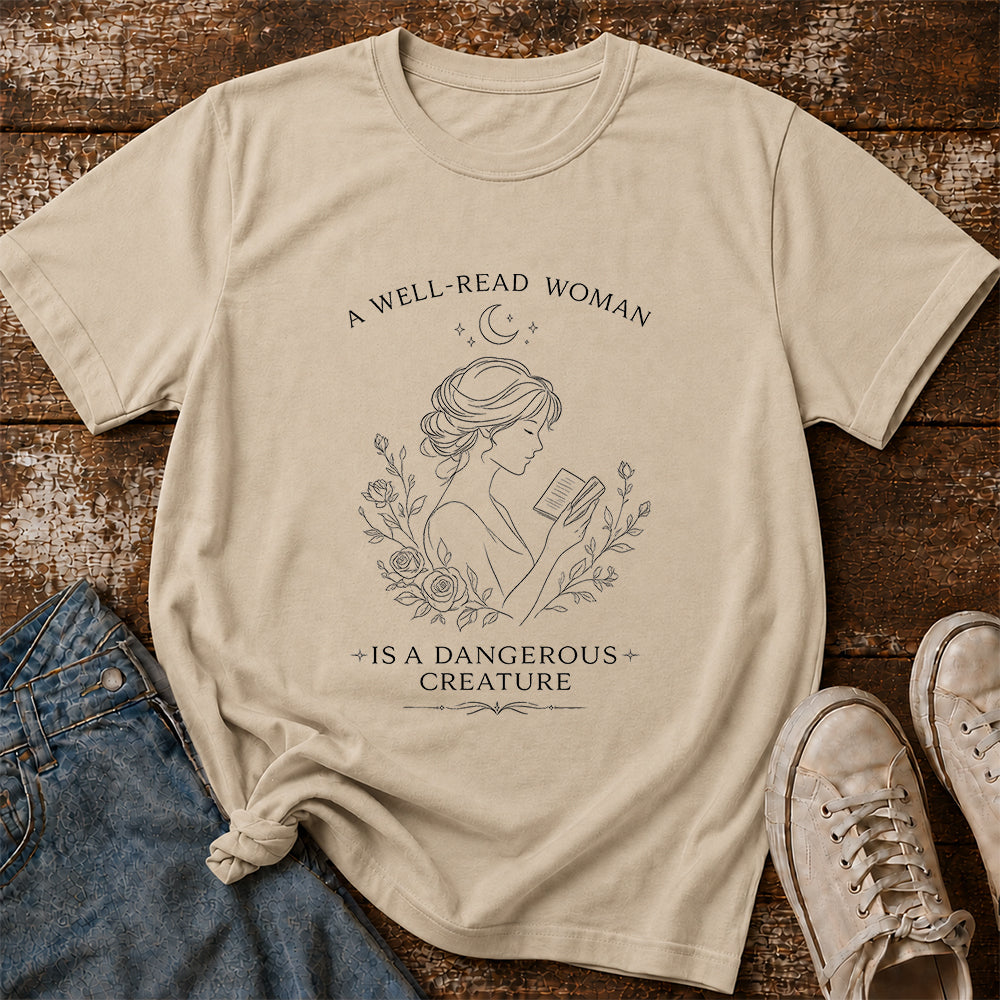 A Well Read Woman Softstyle T-Shirt | Book Lover Gift Sand