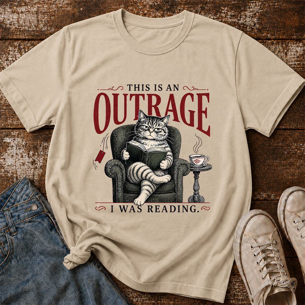 This Is An Outrage Softstyle T-Shirt | Book Lover Gift Sand