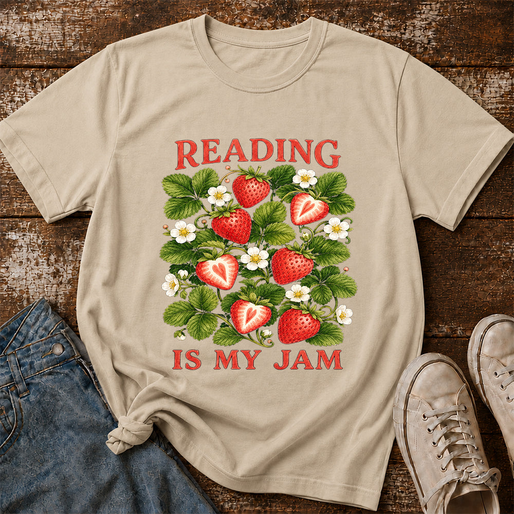 Reading Is My Jam Softstyle T-Shirt | Book Lover Gift Sand
