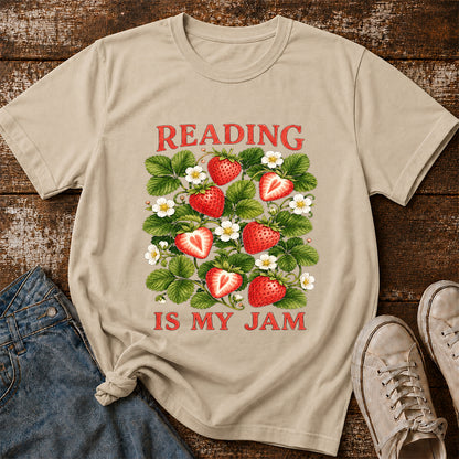 Reading Is My Jam Softstyle T-Shirt | Book Lover Gift Sand