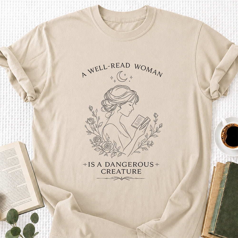 A Well Read Woman Softstyle T-Shirt | Book Lover Gift Sand