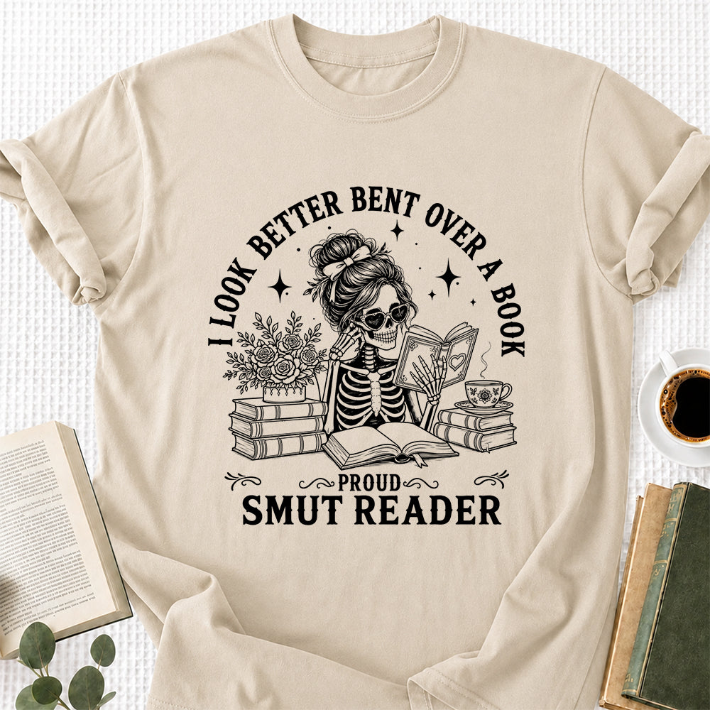 I Look Better Bend Over A Book Softstyle T-Shirt | Book Lover Gift Sand