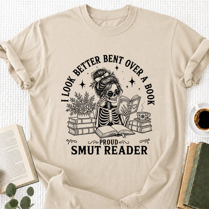 I Look Better Bend Over A Book Softstyle T-Shirt | Book Lover Gift Sand