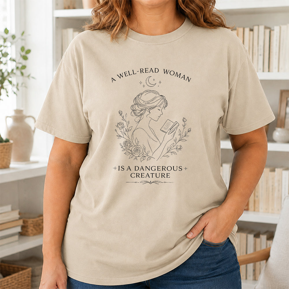 A Well Read Woman Softstyle T-Shirt | Book Lover Gift Sand