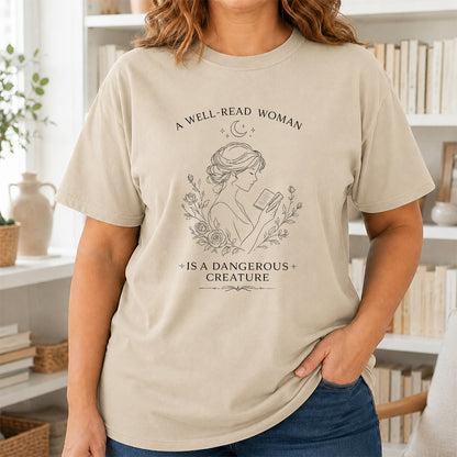 A Well Read Woman Softstyle T-Shirt | Book Lover Gift Sand