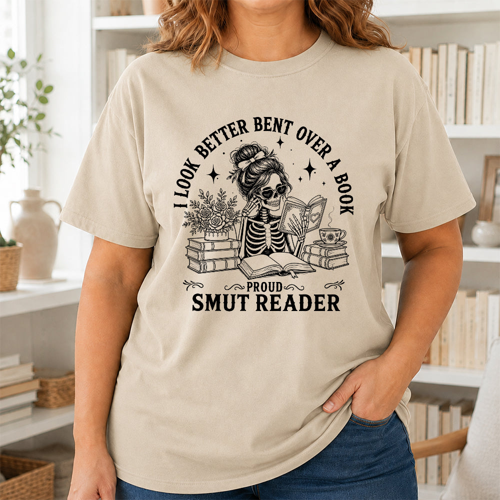 I Look Better Bend Over A Book Softstyle T-Shirt | Book Lover Gift Sand