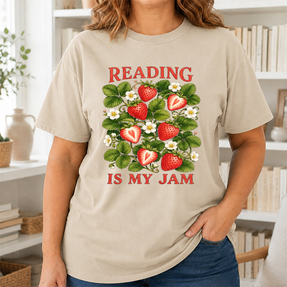 Reading Is My Jam Softstyle T-Shirt | Book Lover Gift Sand