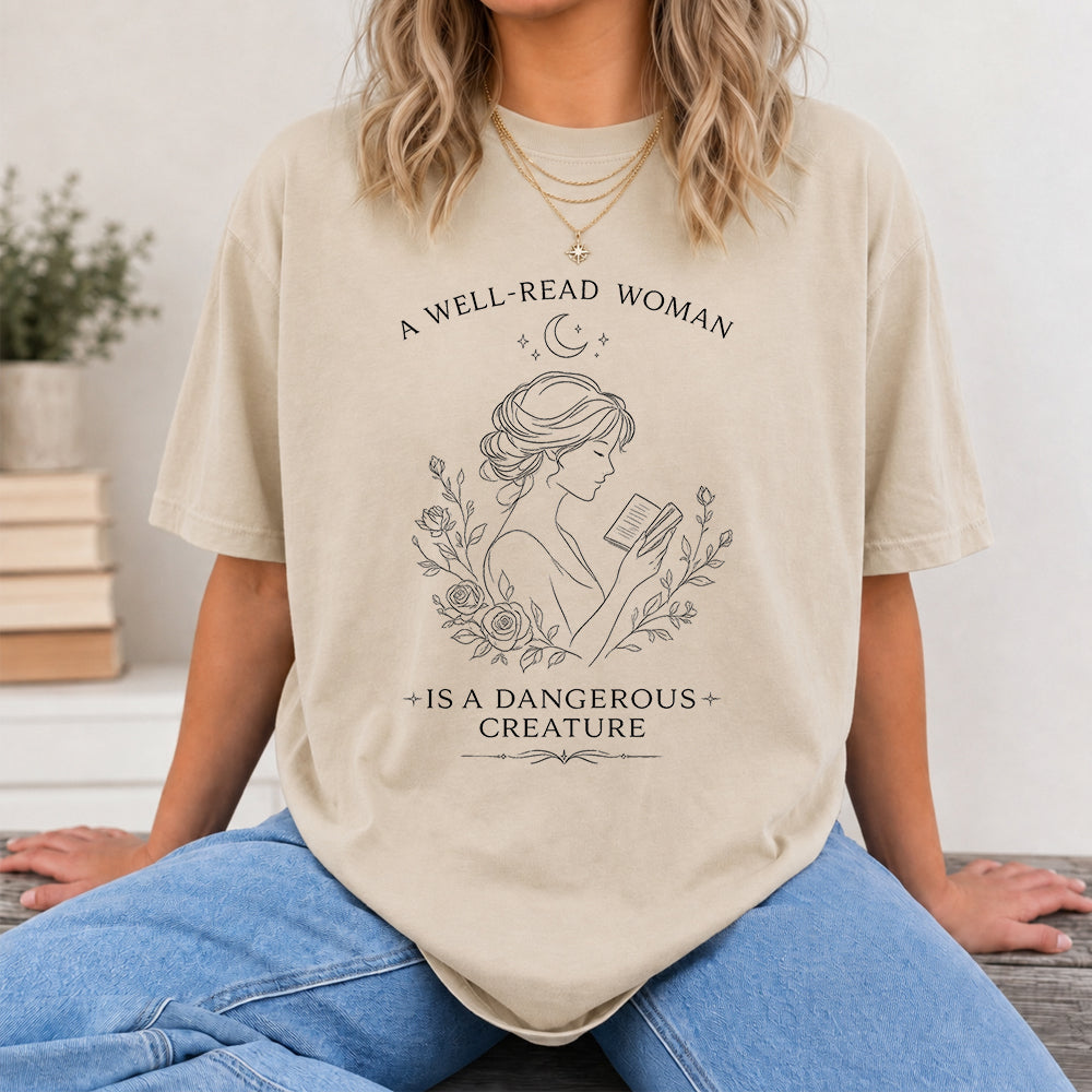A Well Read Woman Softstyle T-Shirt | Book Lover Gift Sand