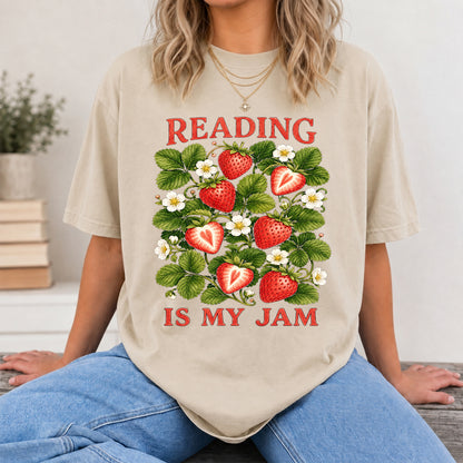 Reading Is My Jam Softstyle T-Shirt | Book Lover Gift Sand