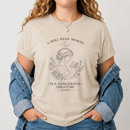 A Well Read Woman Softstyle T-Shirt | Book Lover Gift Sand