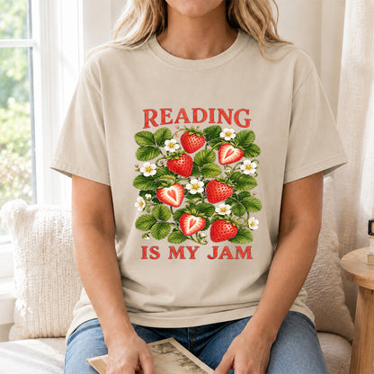 Reading Is My Jam Softstyle T-Shirt | Book Lover Gift Sand