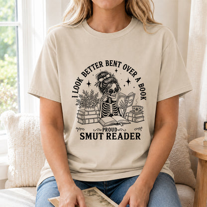 I Look Better Bend Over A Book Softstyle T-Shirt | Book Lover Gift Sand