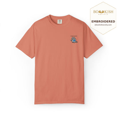 Embroidered I Require Snacks Comfort Color ® T-shirt Book Lover Gift Terracotta
