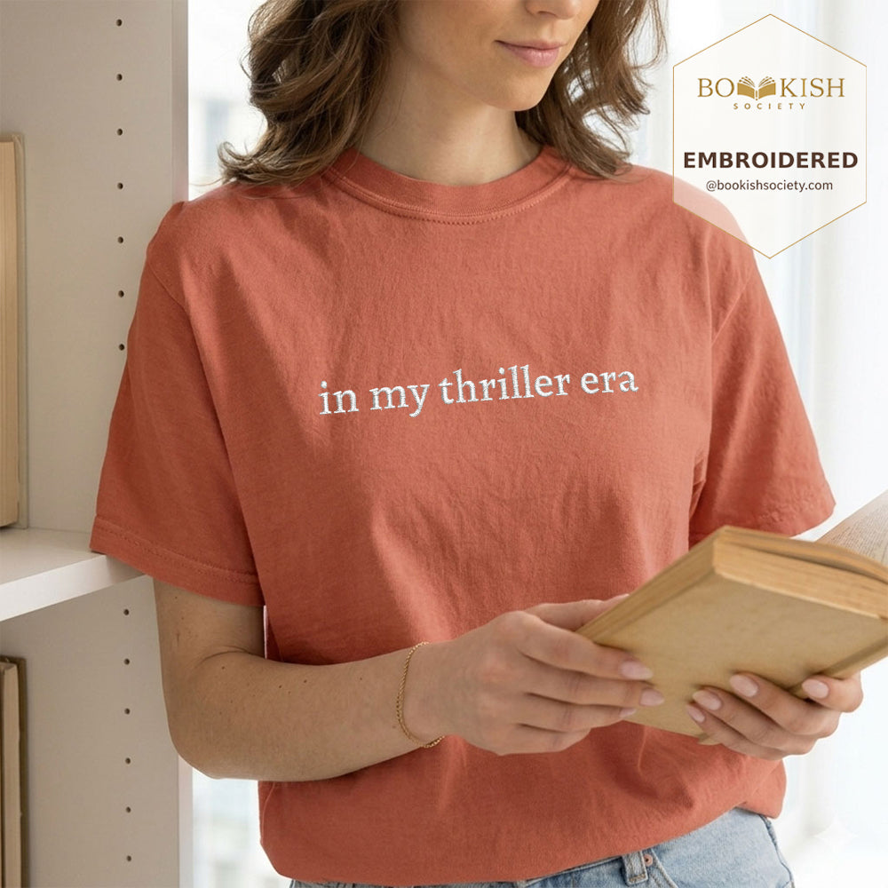 Embroidered In My Thriller Era Comfort Color ® T-shirt Book Lover Gift Terracotta