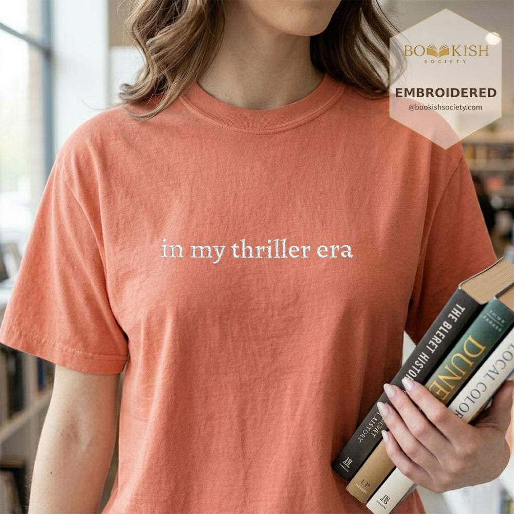 Embroidered In My Thriller Era Comfort Color ® T-shirt Book Lover Gift Terracotta
