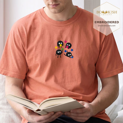 Embroidered Sprite Catching Star Candy Comfort Color ® T-shirt Book Lover Gift terracotta