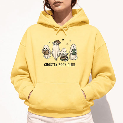Ghostly Book Club Softstyle Hoodie | Spooky Book Lover Gift Yellow Haze